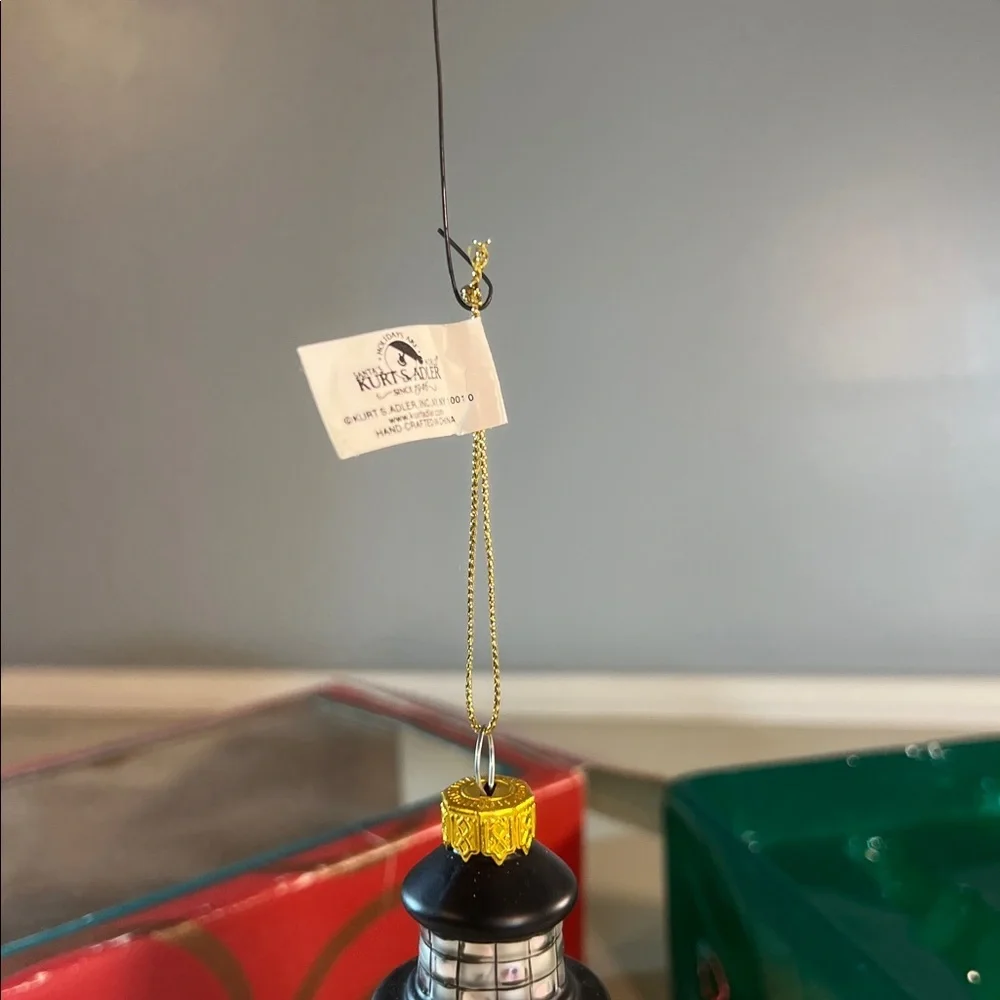 Red and White Lighthouse Ornament